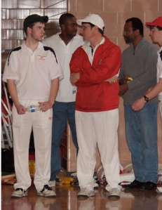 (From left to right: Justin Bruchey (manager), Gregory Alleyne, Jamie Harrison, Keith Gill, John Boland